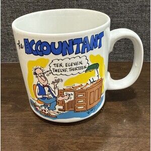 Vintage VG Myers Papel “the Accountant” Funny  Counting Mug
